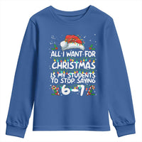 Funny Teacher Christmas 67 Youth Sweatshirt Students Stop Saying 6-7 Six Seven - Wonder Print Shop
