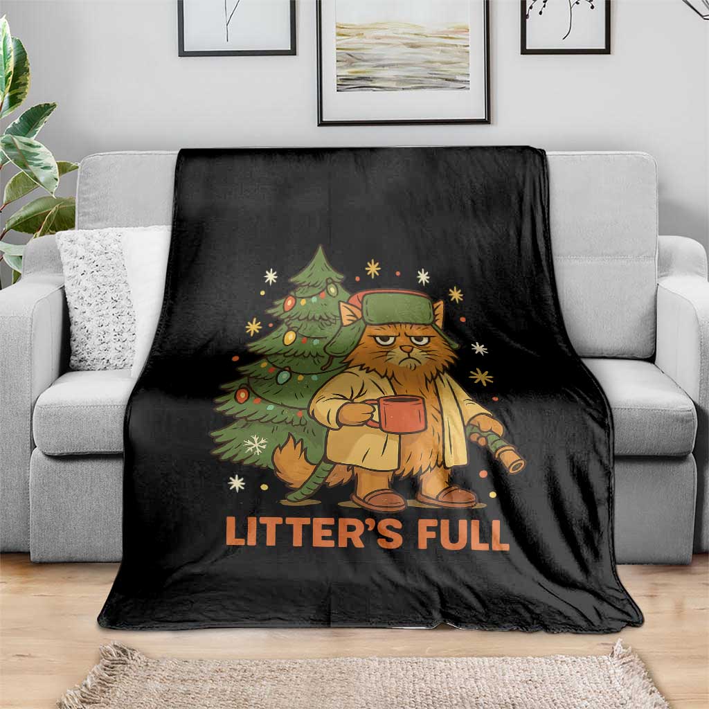 Litters Full Throw Blanket Funny Christmas Vacation Cat - Wonder Print Shop