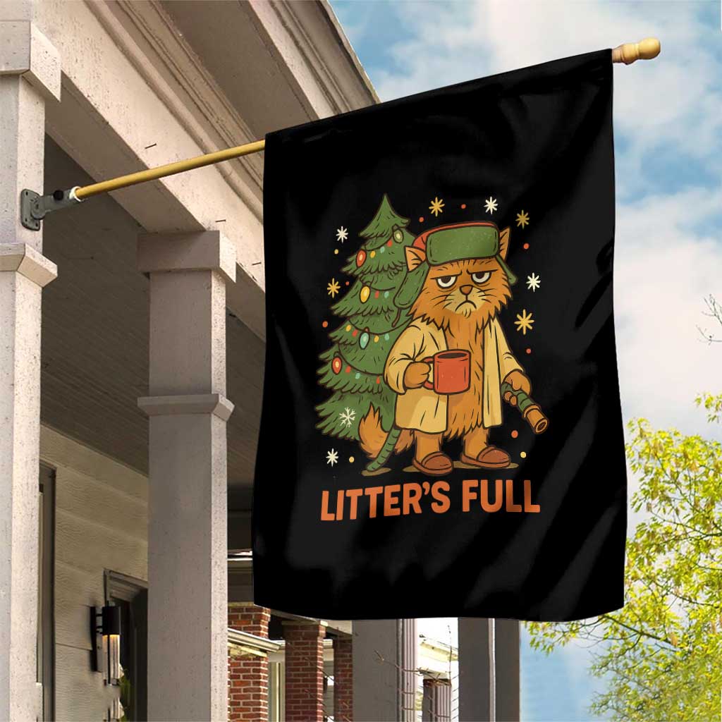 Litters Full Garden Flag Funny Christmas Vacation Cat - Wonder Print Shop