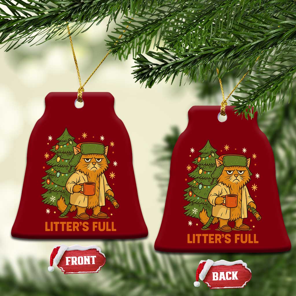 Litters Full Ceramic Ornament Funny Christmas Vacation Cat - Wonder Print Shop