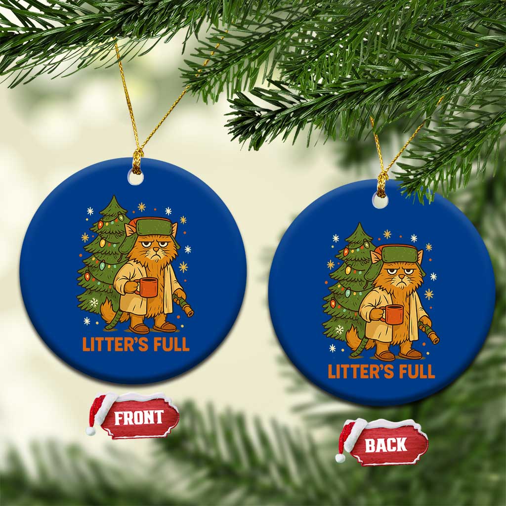 Litters Full Ceramic Ornament Funny Christmas Vacation Cat - Wonder Print Shop