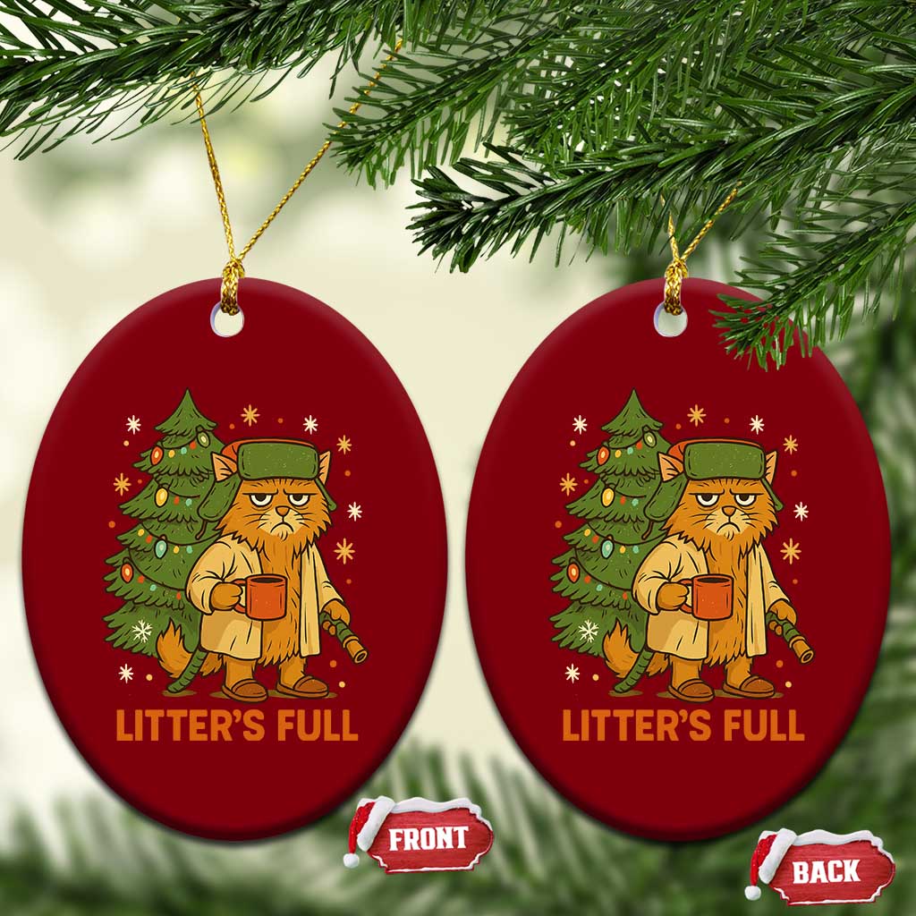 Litters Full Ceramic Ornament Funny Christmas Vacation Cat - Wonder Print Shop