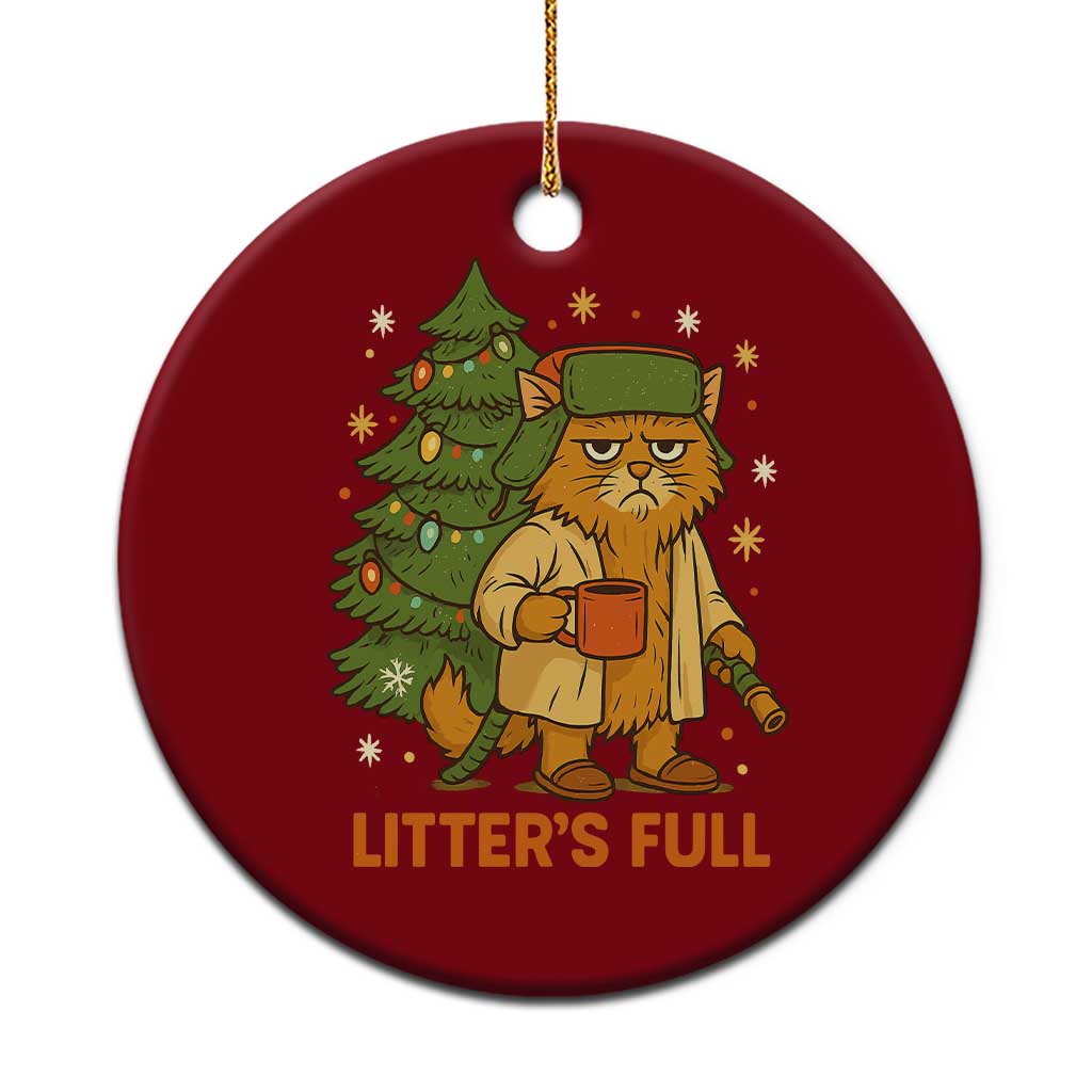 Litters Full Ceramic Ornament Funny Christmas Vacation Cat - Wonder Print Shop
