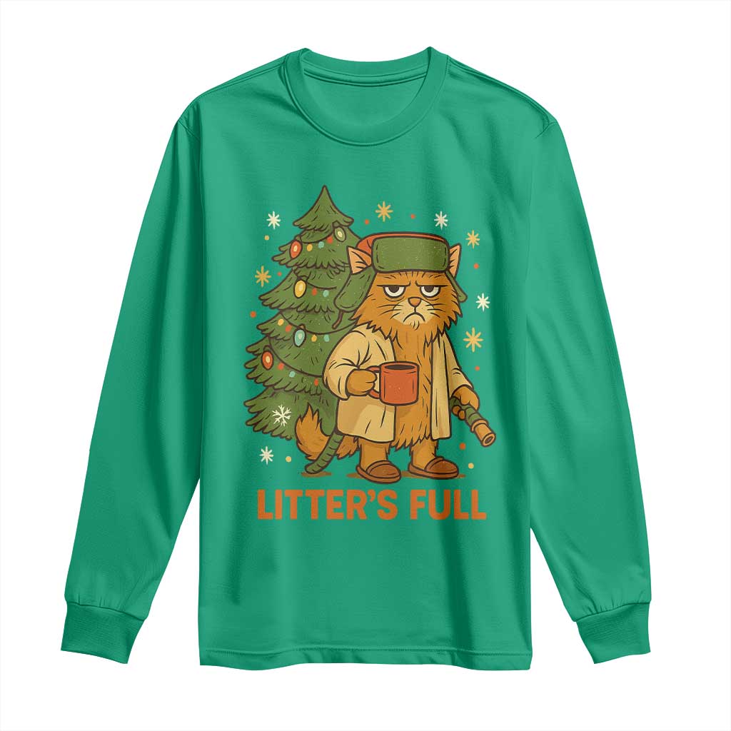 Litters Full Long Sleeve Shirt Funny Christmas Vacation Cat - Wonder Print Shop