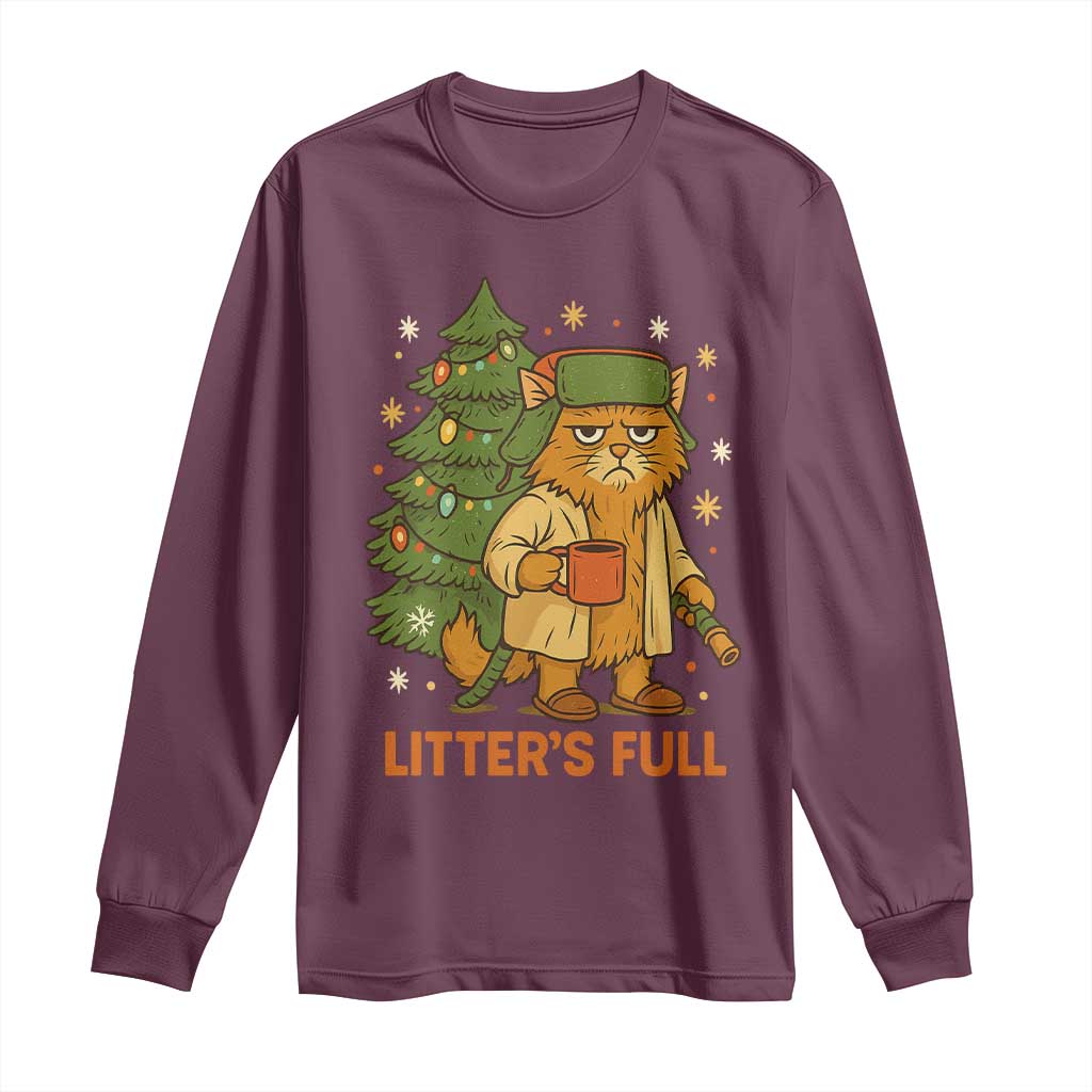 Litters Full Long Sleeve Shirt Funny Christmas Vacation Cat - Wonder Print Shop