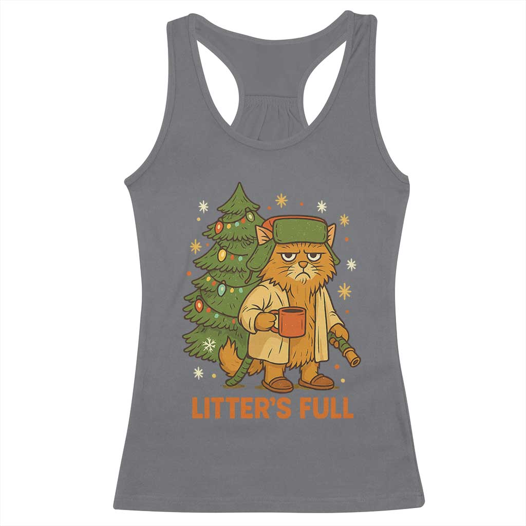 Litters Full Racerback Tank Top Funny Christmas Vacation Cat - Wonder Print Shop