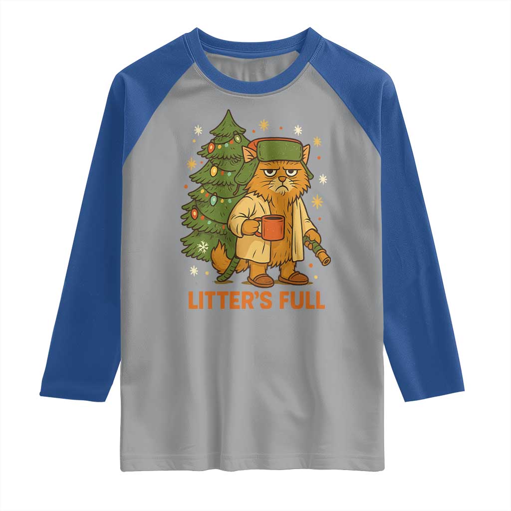 Litters Full Raglan Shirt Funny Christmas Vacation Cat - Wonder Print Shop