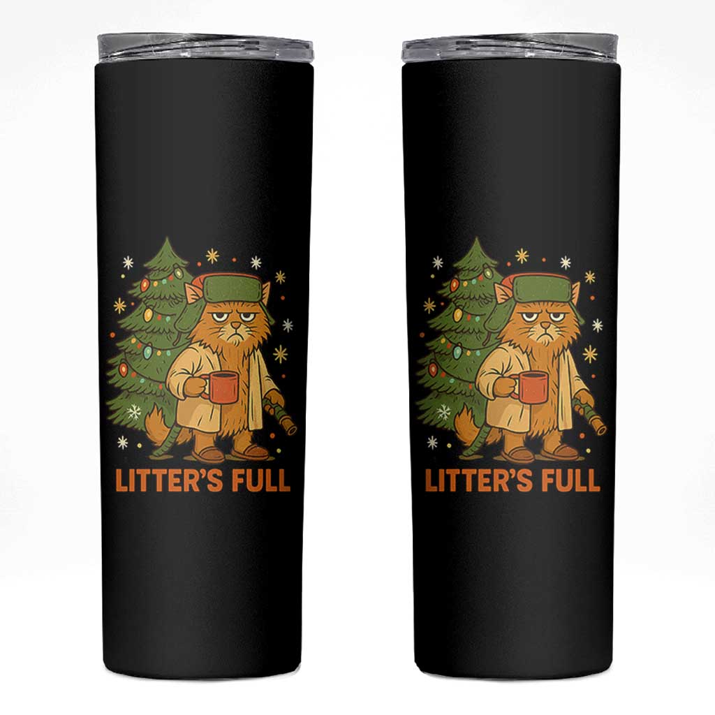 Litters Full Skinny Tumbler Funny Christmas Vacation Cat - Wonder Print Shop