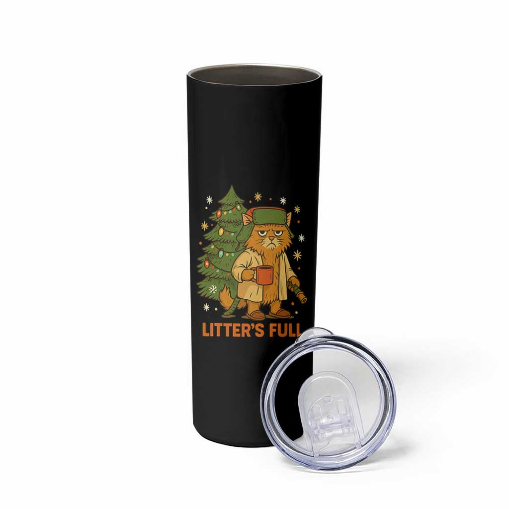 Litters Full Skinny Tumbler Funny Christmas Vacation Cat - Wonder Print Shop