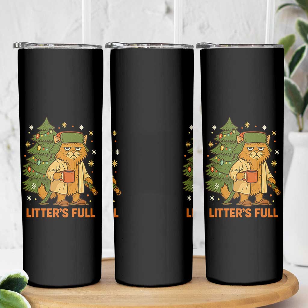 Litters Full Skinny Tumbler Funny Christmas Vacation Cat - Wonder Print Shop