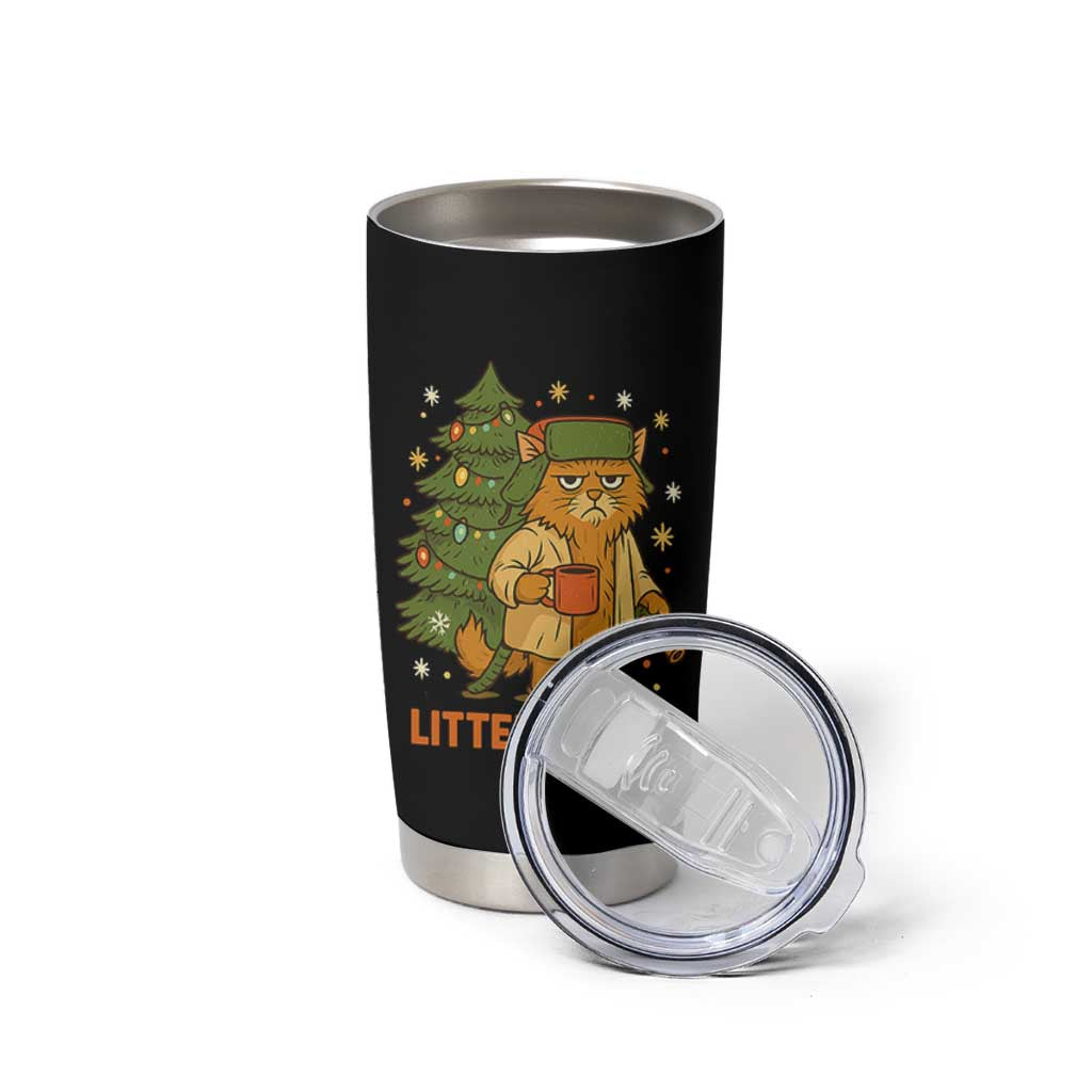 Litters Full Tumbler Cup Funny Christmas Vacation Cat - Wonder Print Shop