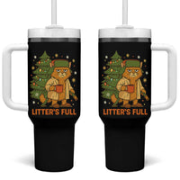 Litters Full Tumbler With Handle Funny Christmas Vacation Cat - Wonder Print Shop