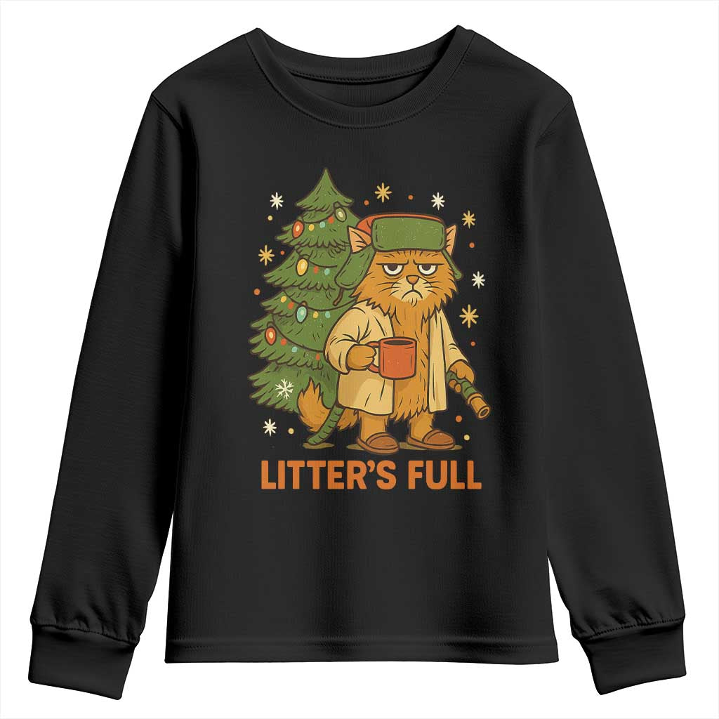 Litters Full Youth Sweatshirt Funny Christmas Vacation Cat - Wonder Print Shop