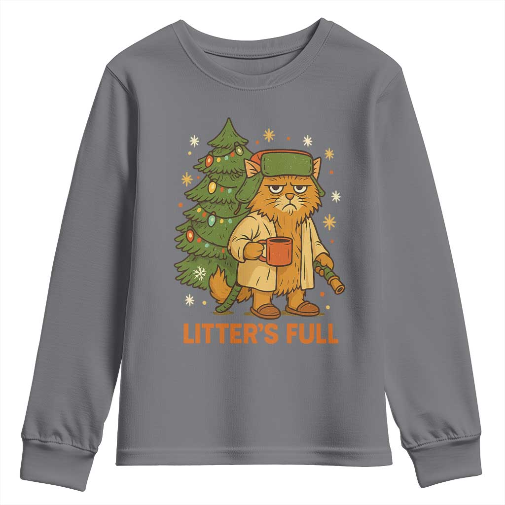 Litters Full Youth Sweatshirt Funny Christmas Vacation Cat - Wonder Print Shop