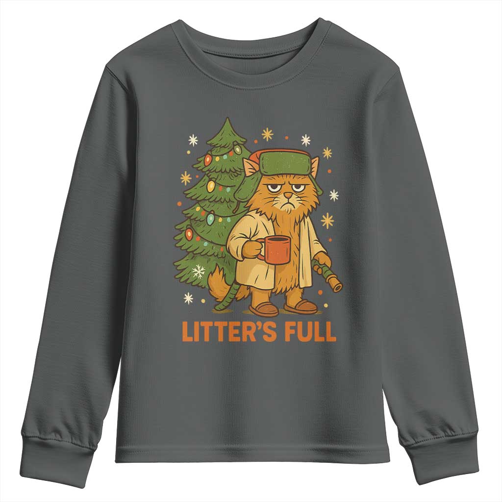 Litters Full Youth Sweatshirt Funny Christmas Vacation Cat - Wonder Print Shop