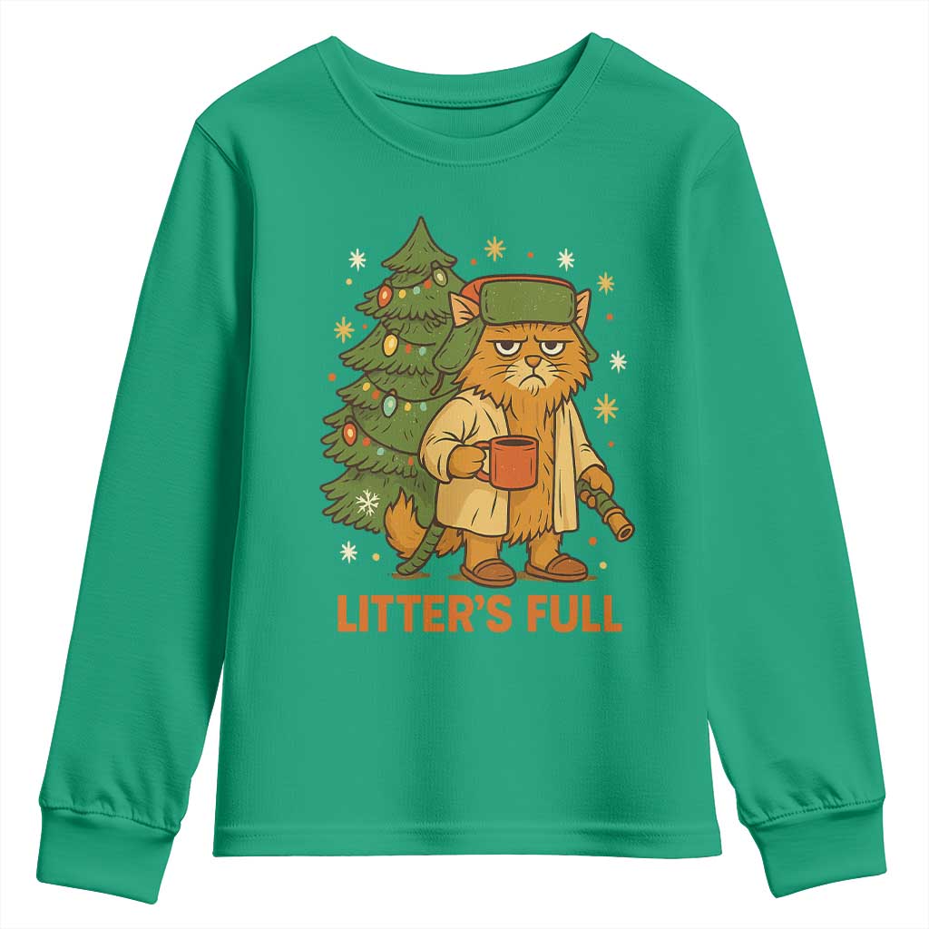 Litters Full Youth Sweatshirt Funny Christmas Vacation Cat - Wonder Print Shop