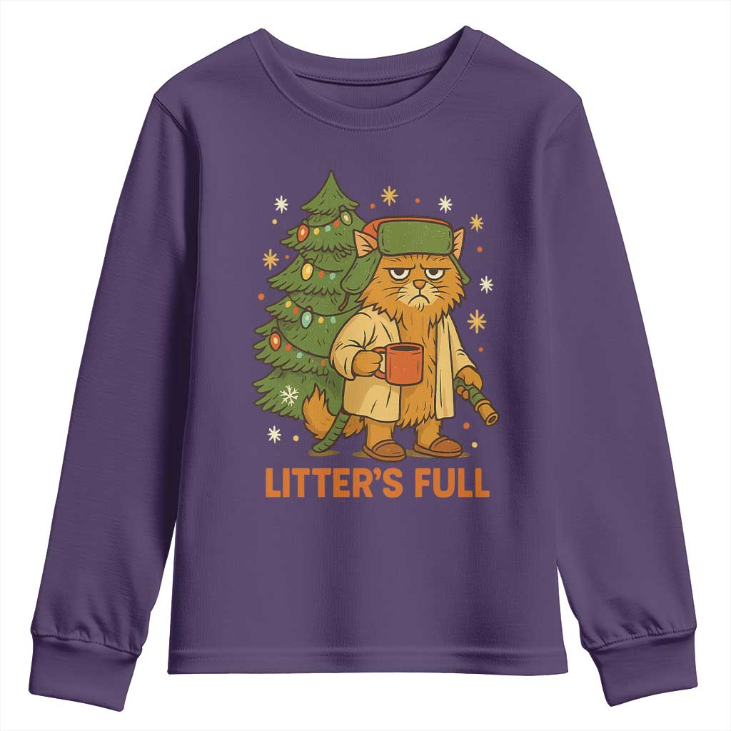 Litters Full Youth Sweatshirt Funny Christmas Vacation Cat - Wonder Print Shop