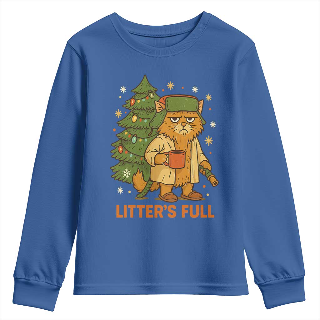 Litters Full Youth Sweatshirt Funny Christmas Vacation Cat - Wonder Print Shop