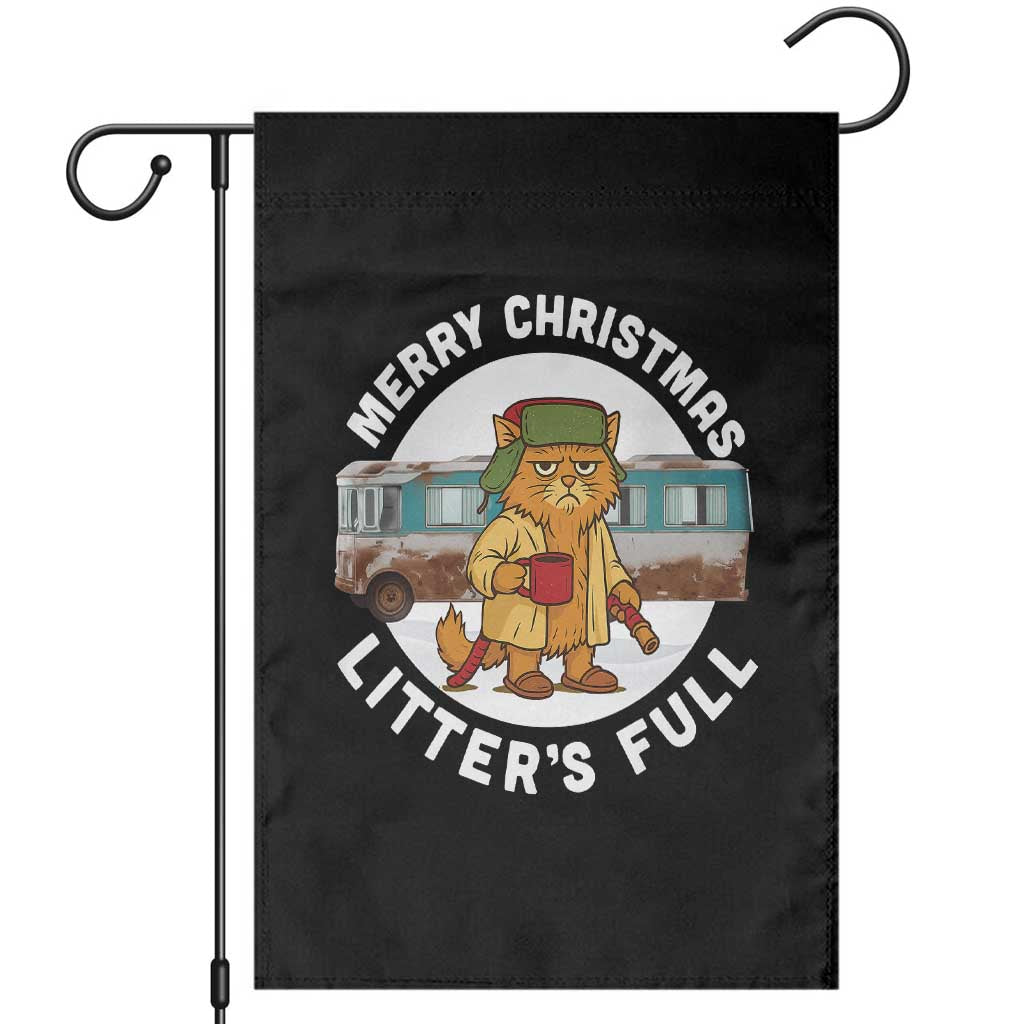 Merry Christmas Litters Full Garden Flag Funny Christmas Vacation Cat - Wonder Print Shop