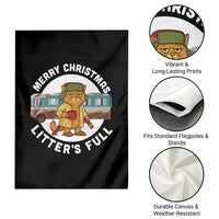 Merry Christmas Litters Full Garden Flag Funny Christmas Vacation Cat - Wonder Print Shop