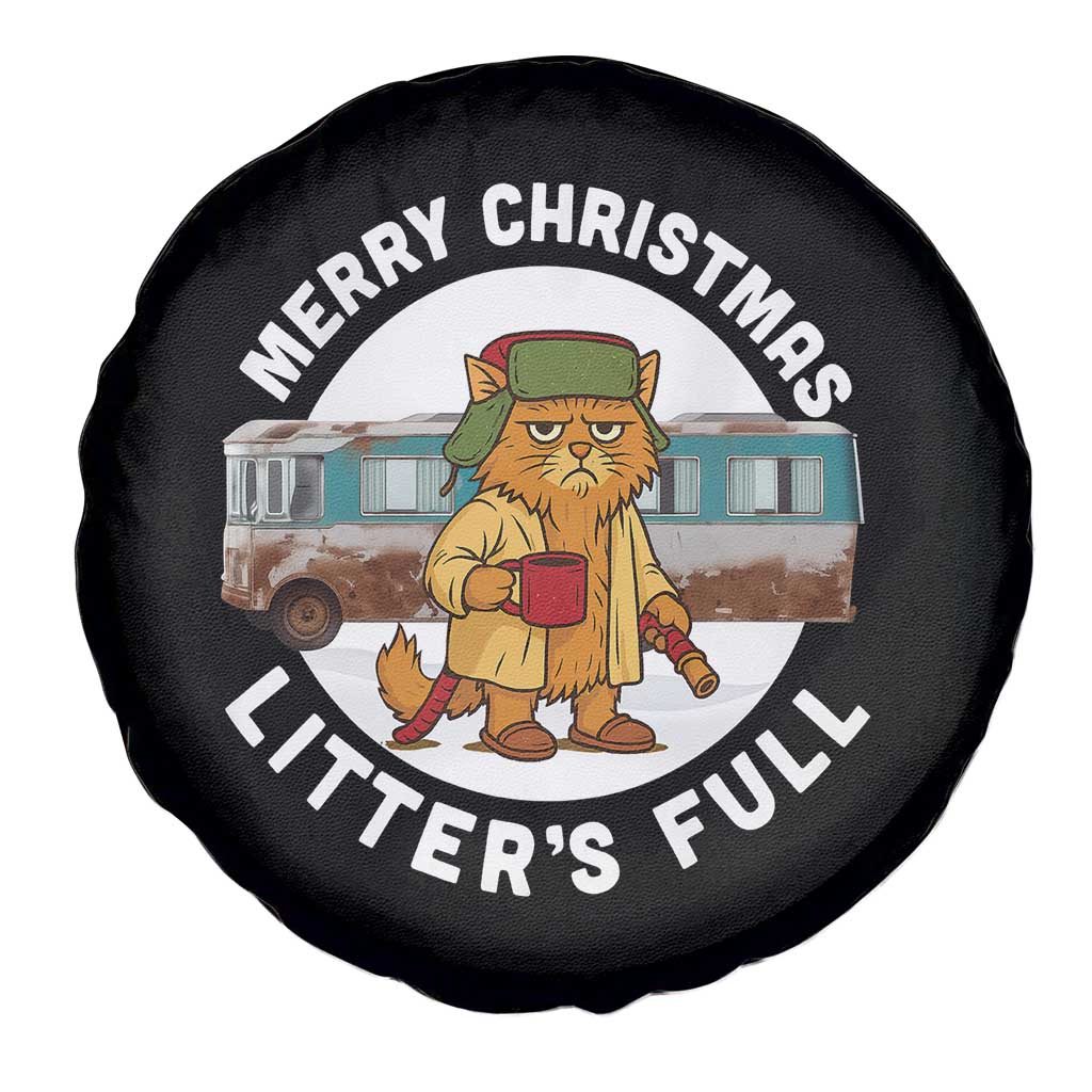 Merry Christmas Litters Full Spare Tire Cover Funny Christmas Vacation Cat - Wonder Print Shop