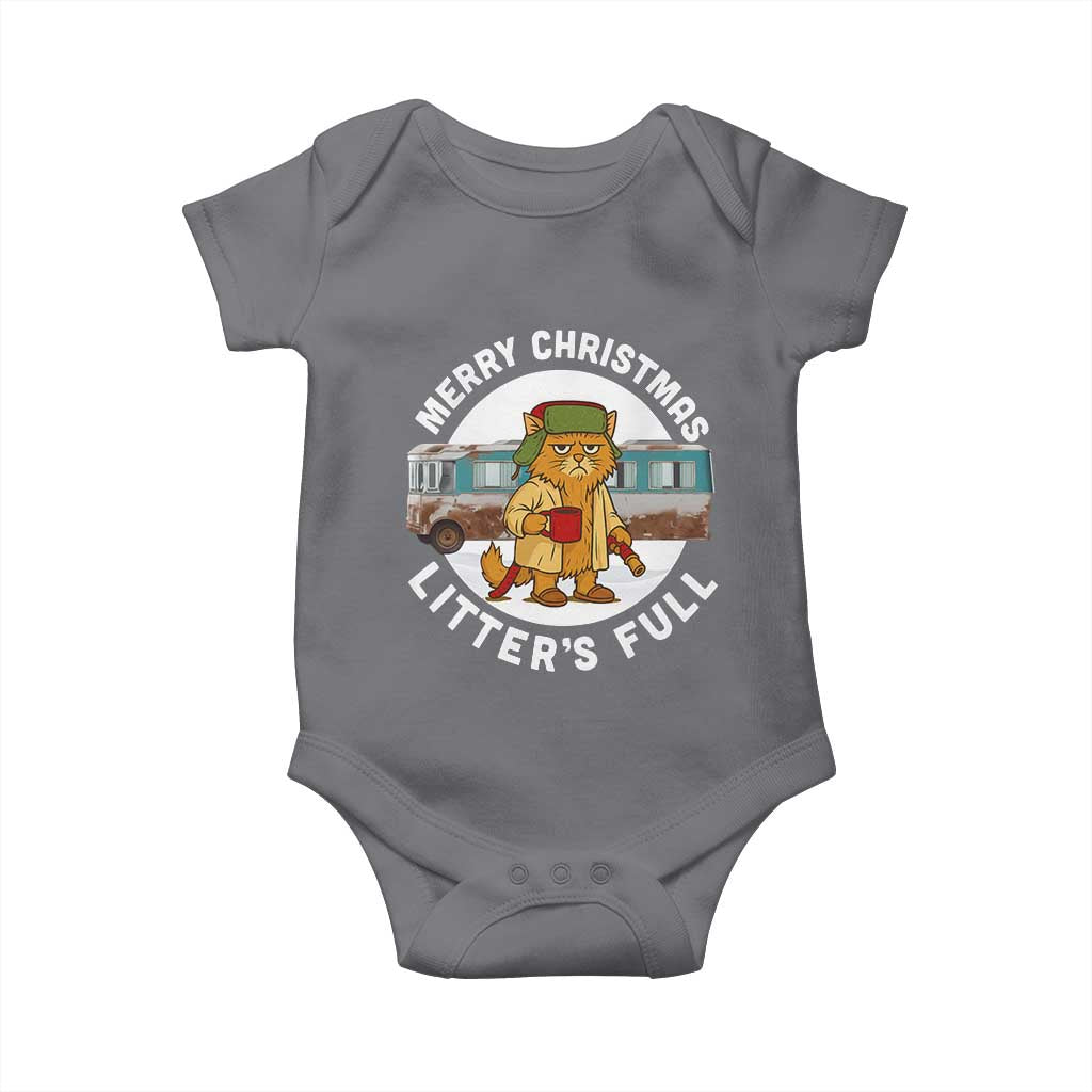 Merry Christmas Litters Full Baby Onesie Funny Christmas Vacation Cat - Wonder Print Shop