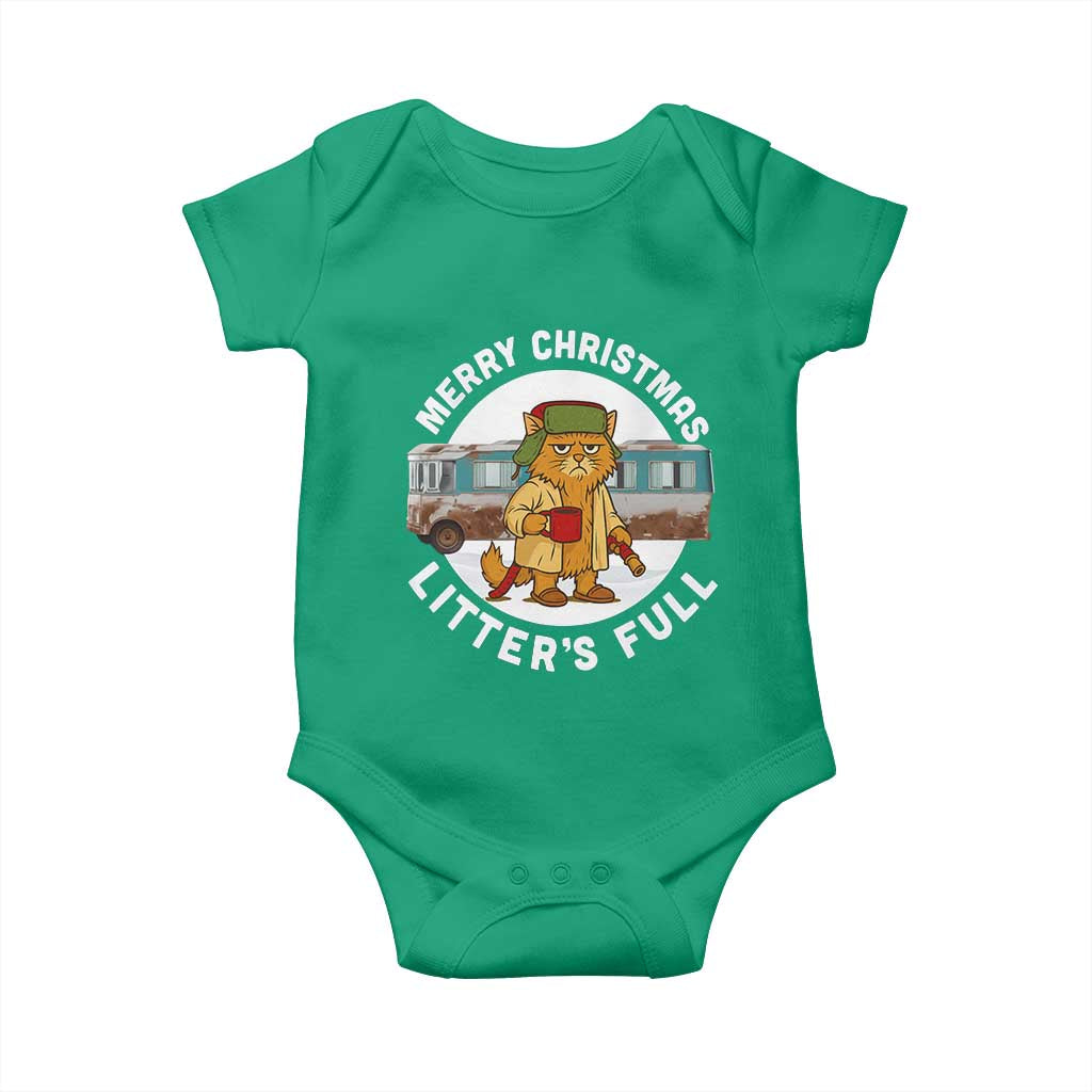 Merry Christmas Litters Full Baby Onesie Funny Christmas Vacation Cat - Wonder Print Shop