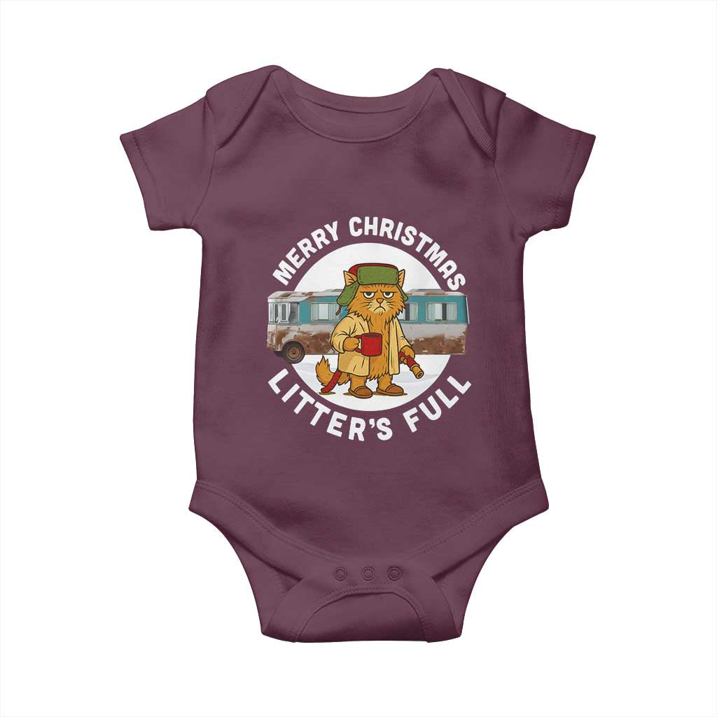 Merry Christmas Litters Full Baby Onesie Funny Christmas Vacation Cat - Wonder Print Shop