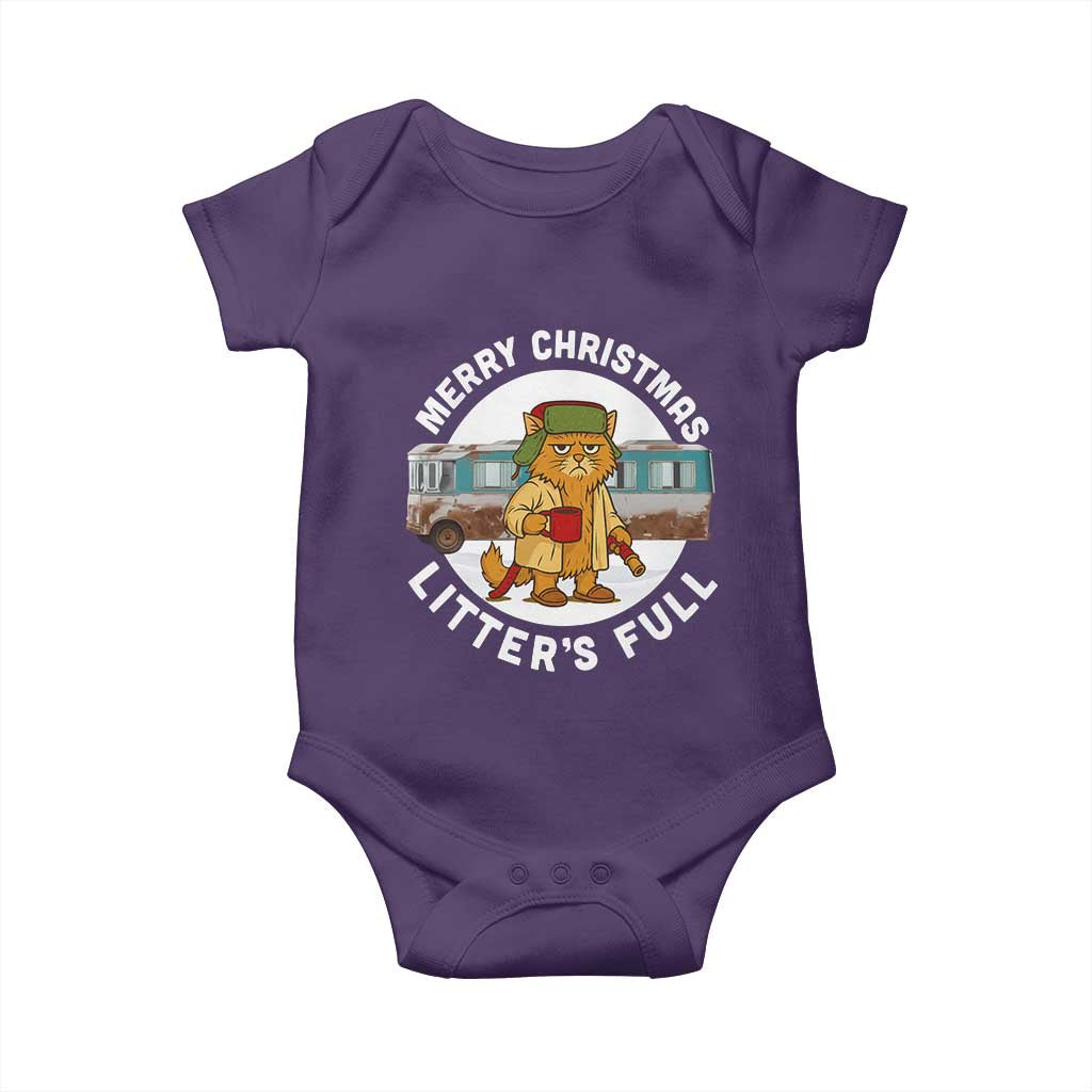 Merry Christmas Litters Full Baby Onesie Funny Christmas Vacation Cat - Wonder Print Shop