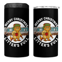 Merry Christmas Litters Full 4 in 1 Can Cooler Tumbler Funny Christmas Vacation Cat - Wonder Print Shop