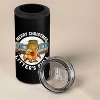 Merry Christmas Litters Full 4 in 1 Can Cooler Tumbler Funny Christmas Vacation Cat - Wonder Print Shop