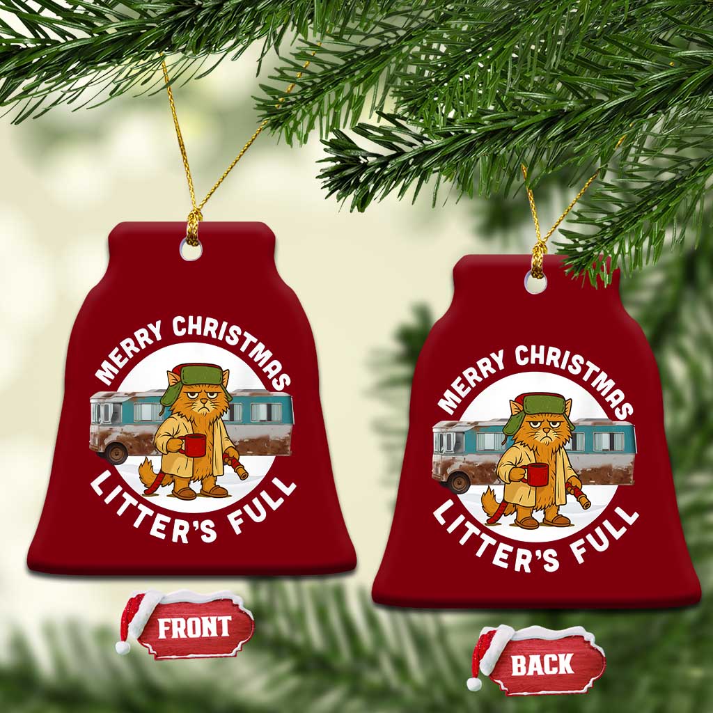 Merry Christmas Litters Full Ceramic Ornament Funny Christmas Vacation Cat - Wonder Print Shop