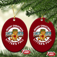 Merry Christmas Litters Full Ceramic Ornament Funny Christmas Vacation Cat - Wonder Print Shop