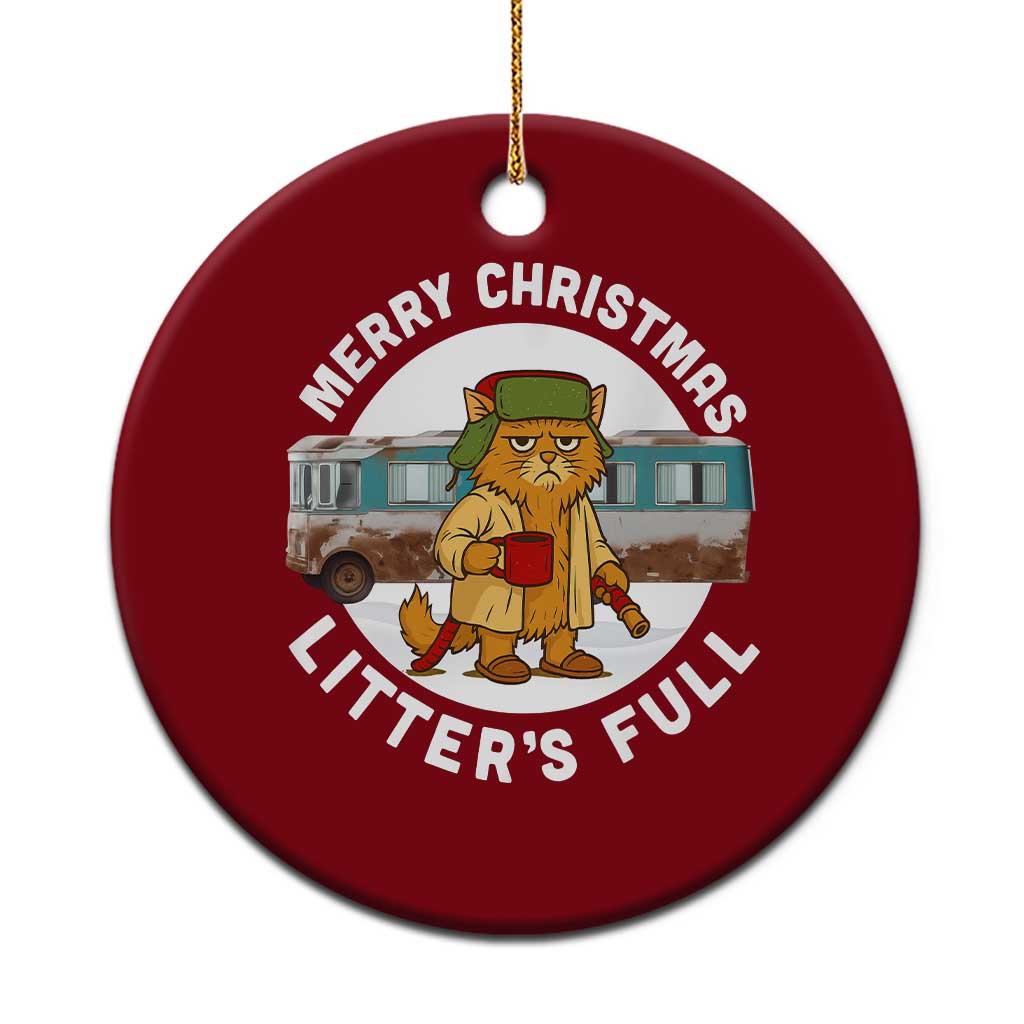 Merry Christmas Litters Full Ceramic Ornament Funny Christmas Vacation Cat - Wonder Print Shop
