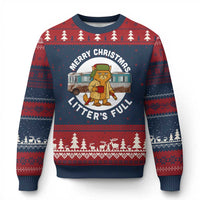 Merry Xmas Litters Full Ugly Christmas Sweater Funny Xmas Vacation Cat - Wonder Print Shop