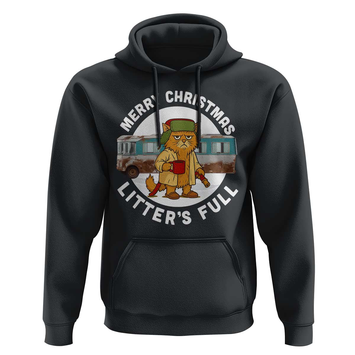 Merry Christmas Litters Full Hoodie Funny Christmas Vacation Cat - Wonder Print Shop
