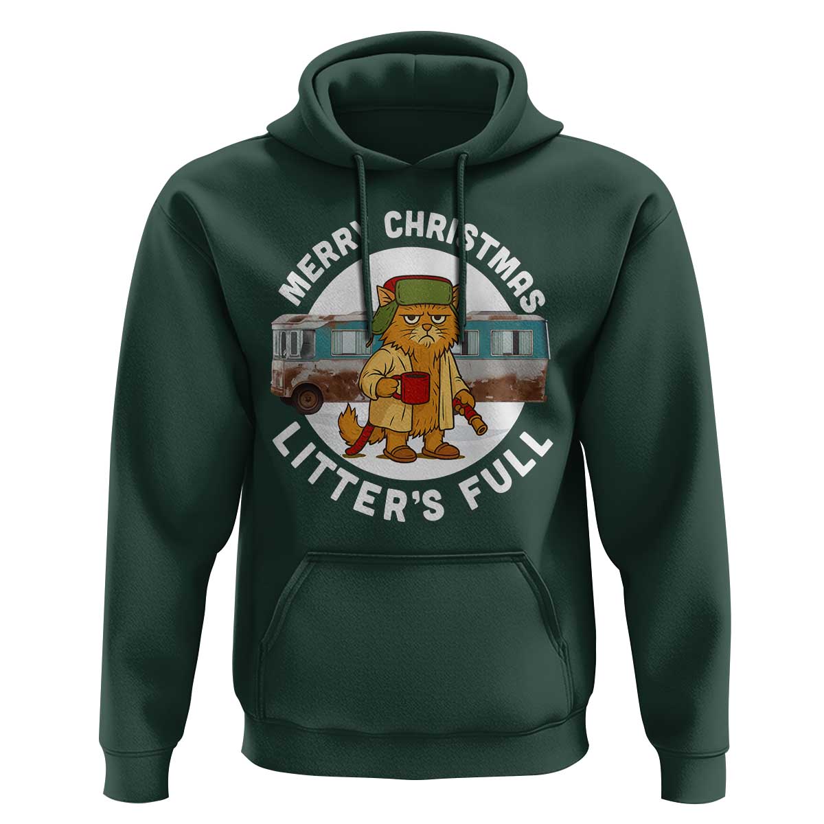 Merry Christmas Litters Full Hoodie Funny Christmas Vacation Cat - Wonder Print Shop