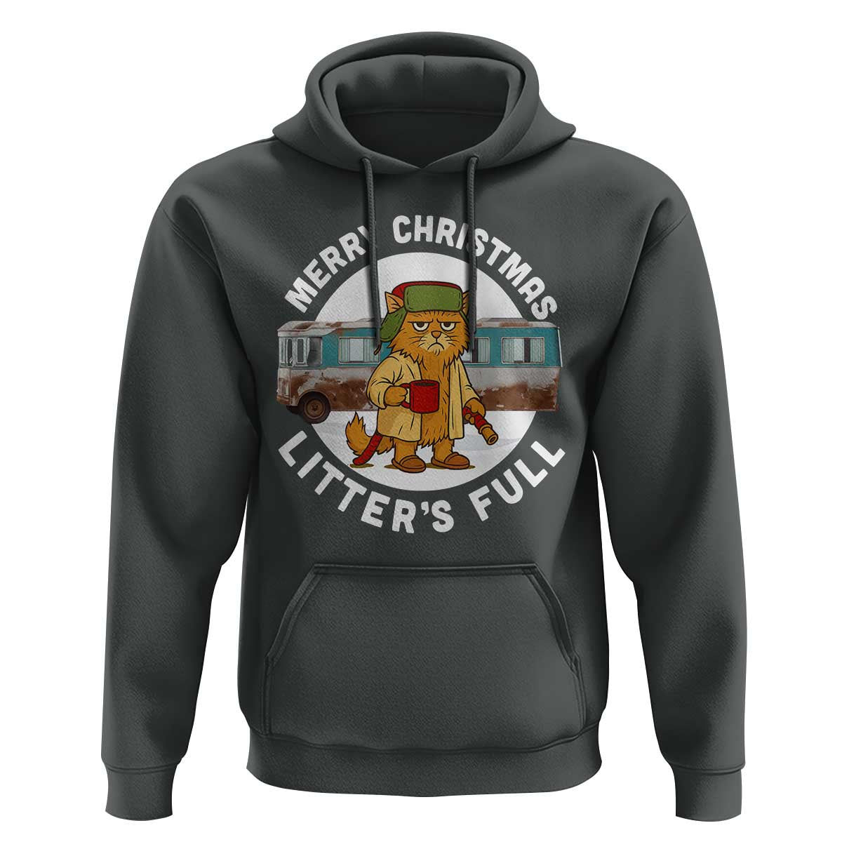 Merry Christmas Litters Full Hoodie Funny Christmas Vacation Cat - Wonder Print Shop