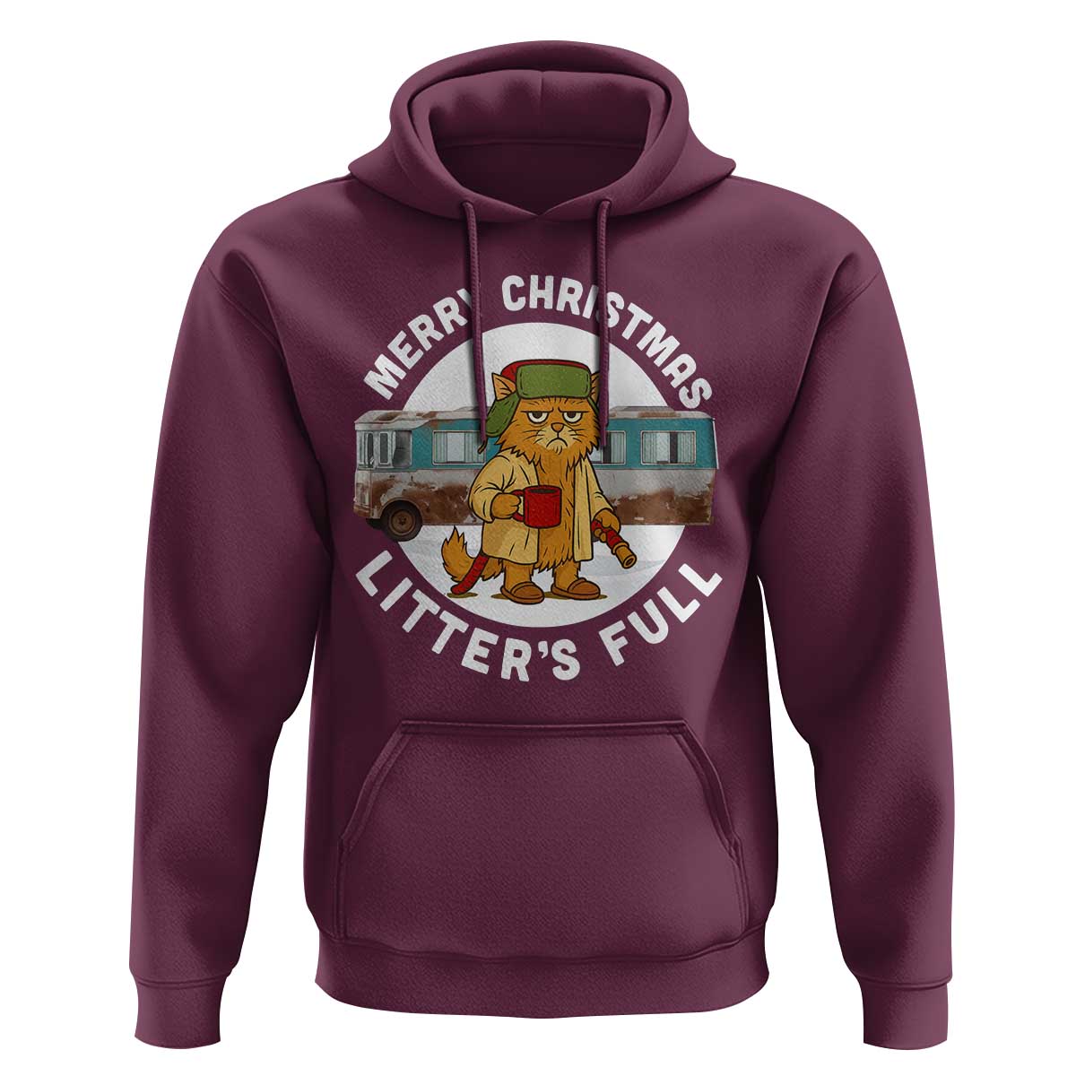 Merry Christmas Litters Full Hoodie Funny Christmas Vacation Cat - Wonder Print Shop