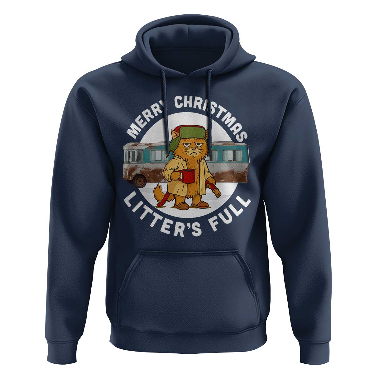 Merry Christmas Litters Full Hoodie Funny Christmas Vacation Cat - Wonder Print Shop