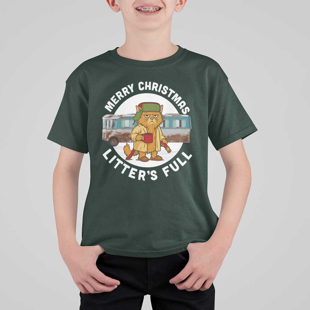 Merry Christmas Litters Full T Shirt For Kid Funny Christmas Vacation Cat - Wonder Print Shop