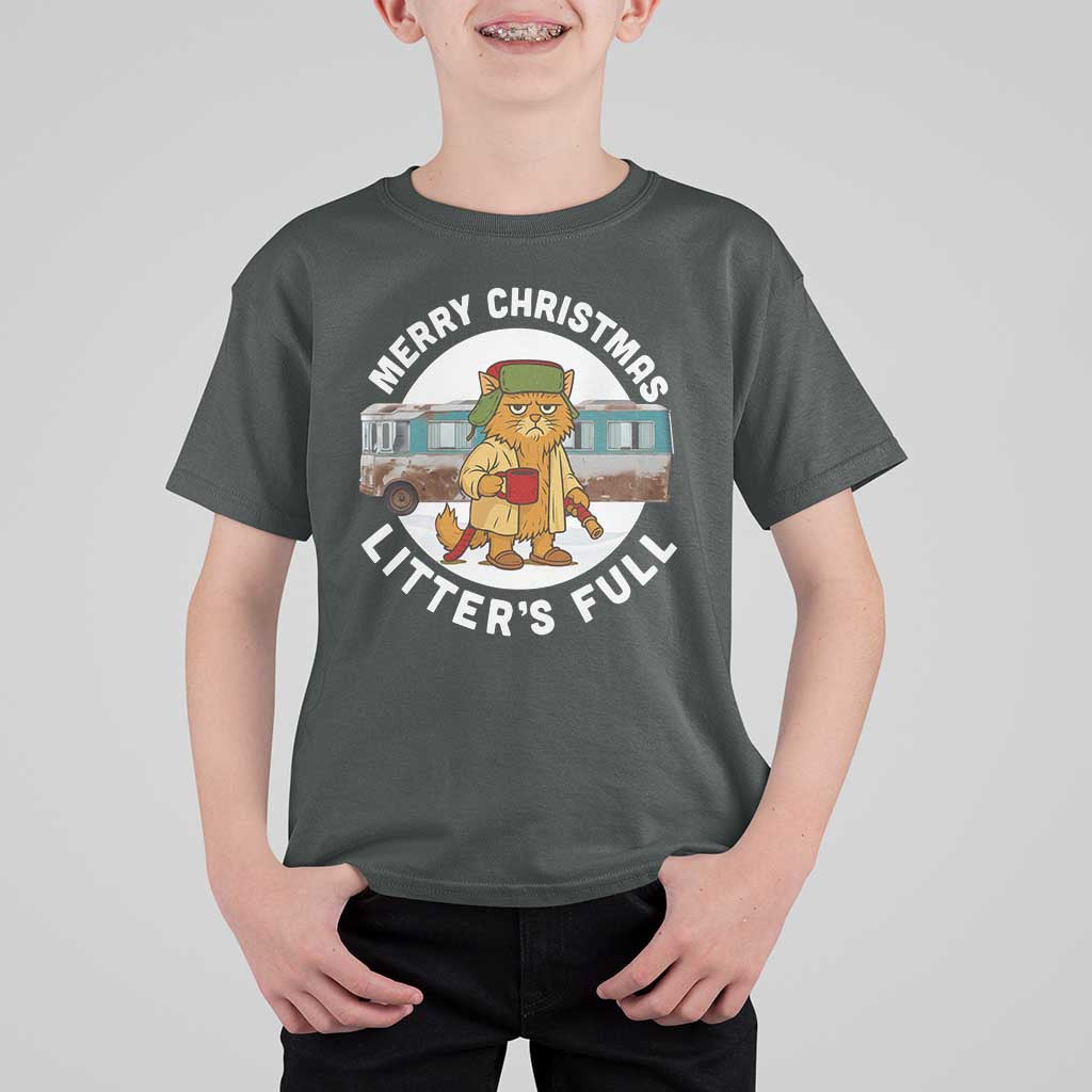 Merry Christmas Litters Full T Shirt For Kid Funny Christmas Vacation Cat - Wonder Print Shop