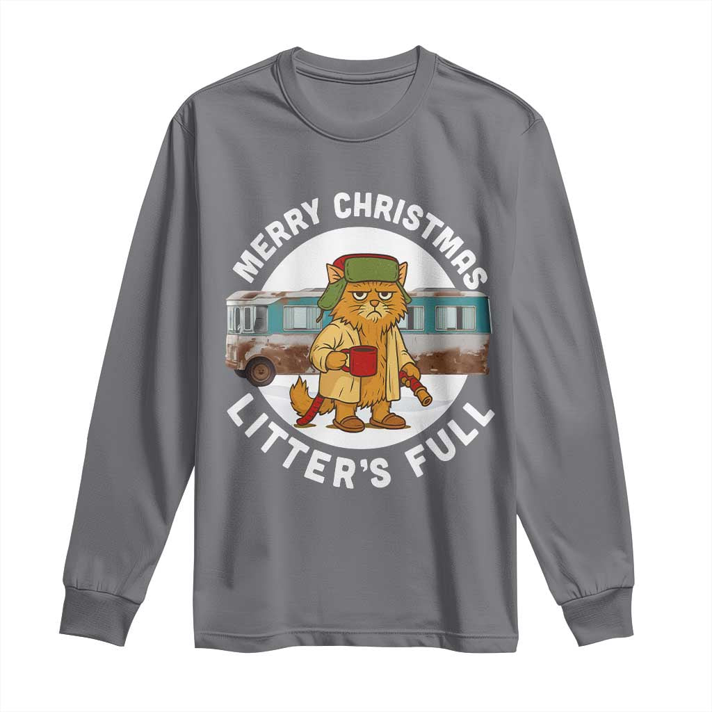 Merry Christmas Litters Full Long Sleeve Shirt Funny Christmas Vacation Cat - Wonder Print Shop