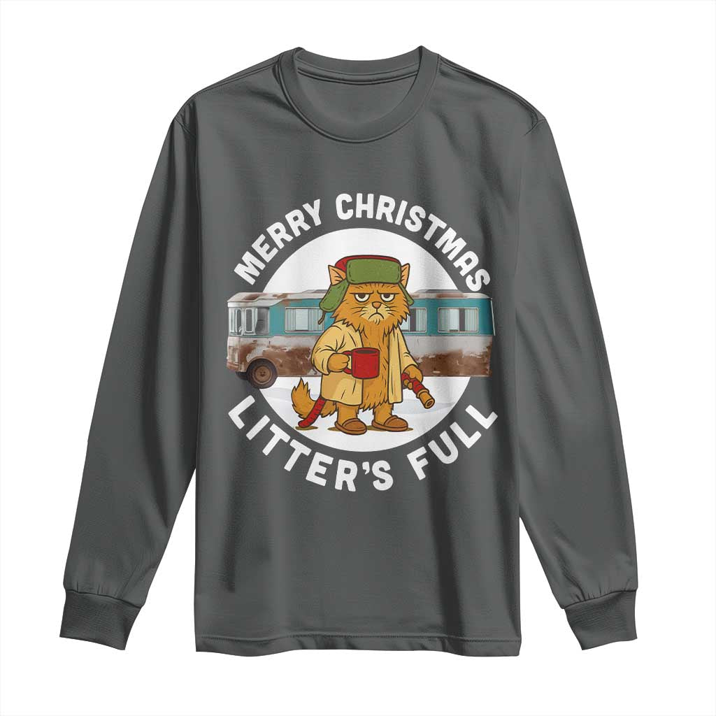 Merry Christmas Litters Full Long Sleeve Shirt Funny Christmas Vacation Cat - Wonder Print Shop