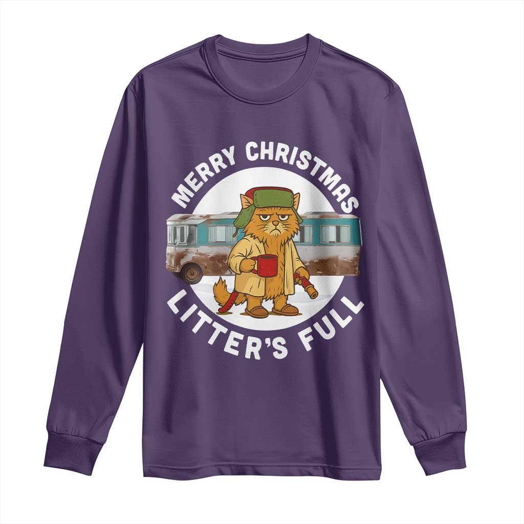 Merry Christmas Litters Full Long Sleeve Shirt Funny Christmas Vacation Cat - Wonder Print Shop