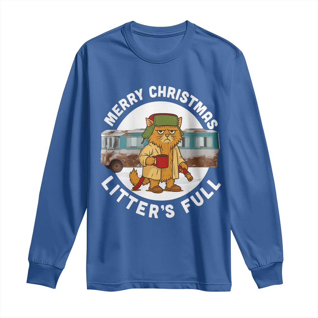 Merry Christmas Litters Full Long Sleeve Shirt Funny Christmas Vacation Cat - Wonder Print Shop