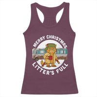 Merry Christmas Litters Full Racerback Tank Top Funny Christmas Vacation Cat - Wonder Print Shop