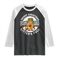 Merry Christmas Litters Full Raglan Shirt Funny Christmas Vacation Cat - Wonder Print Shop