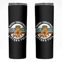 Merry Christmas Litters Full Skinny Tumbler Funny Christmas Vacation Cat - Wonder Print Shop