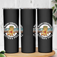 Merry Christmas Litters Full Skinny Tumbler Funny Christmas Vacation Cat - Wonder Print Shop